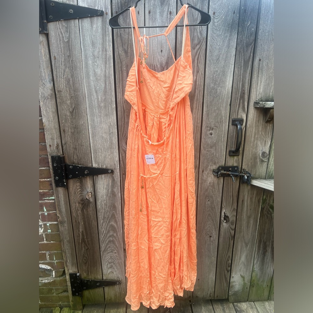 Free People Yes Please Sexy Strappy Open Back Side Slit Maxi Dress - Picture 9 of 11